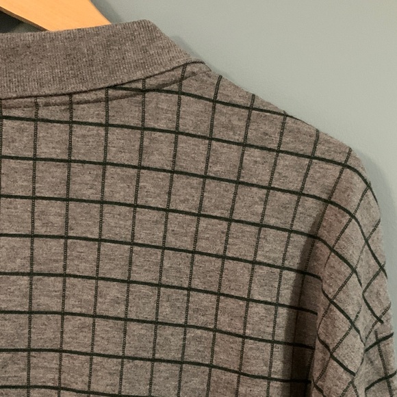 Daniel Cremieux Men's Grey and Blue Windowpane Long-Sleeve Polo 100% cotton - Picture 5 of 6